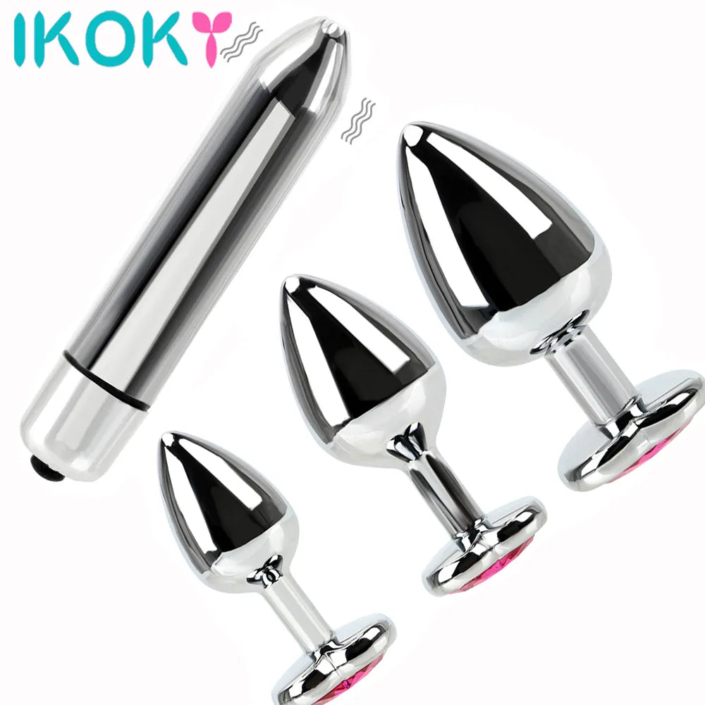 Stainless Steel Butt Plug Vibrators For Women Vaginal Erotic Massager Sex Products Anal Plugs Dildo Beads Sex Toy Vagina Insert