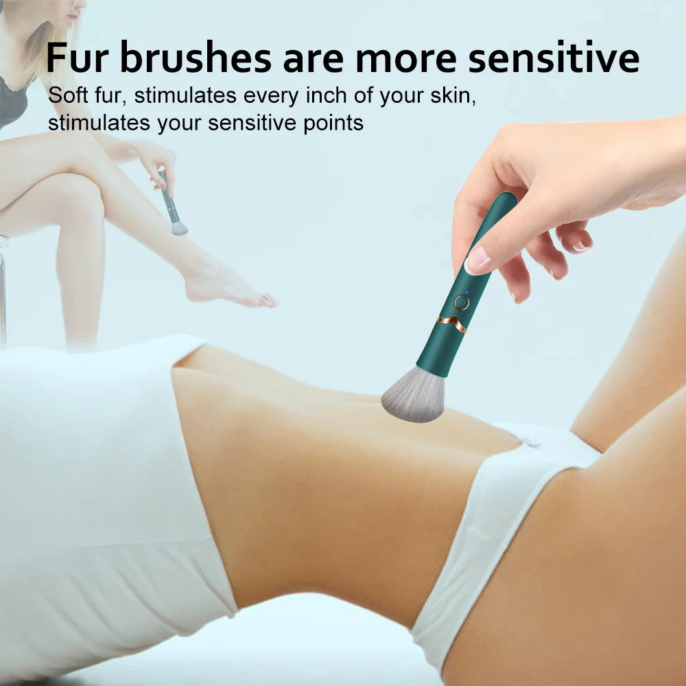 Vibrating Makeup Brush Brush Massage Strong Shock Female Orgasm Clitoral Stimulator 10 Speed Waterproof Adult Toys For Women Man